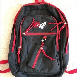 Roxy Backpack Black with red trim